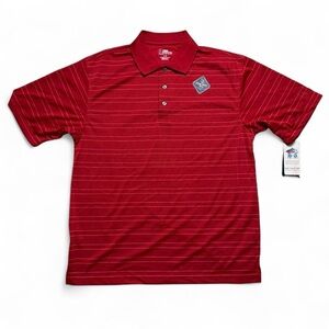 PGA Tour Dry Red Striped Short Sleeve Golf Polo Shirt Mens Size Large NWT